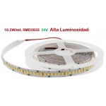 Tira LED 5 mts Flexible 24V 92,5W 1020 Led SMD 2835 IP20 Blanco Neutro, Alta Luminosidad